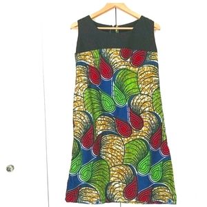 🌒COTTON African wax print shift dress